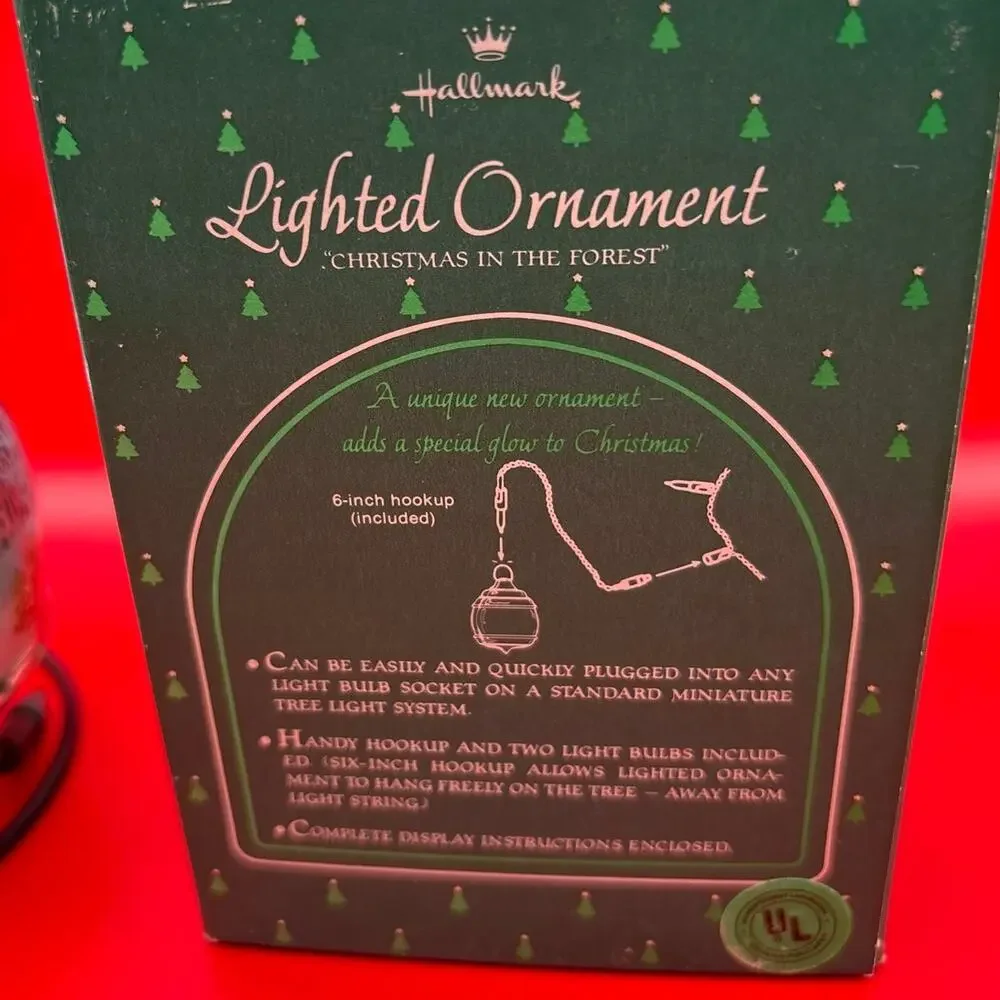Vintage Christmas Tree Ornament Hallmark Lighted Christmas In The Forest 1980s
